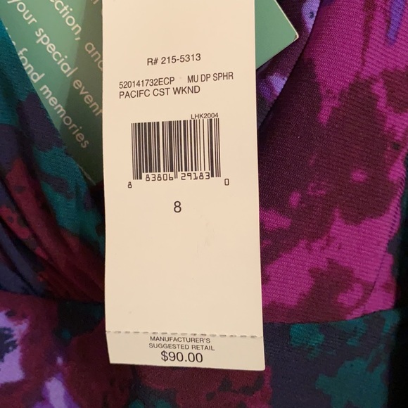 Purple Multi colored sleeveless Dress size 8! - Picture 7 of 7